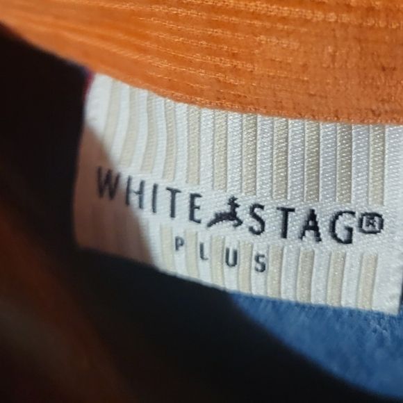 Vintage White Stag Halloween Embroidered Pumpkin Candy Denim Shirt Size 26/28 - Picture 6 of 7